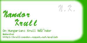 nandor krull business card